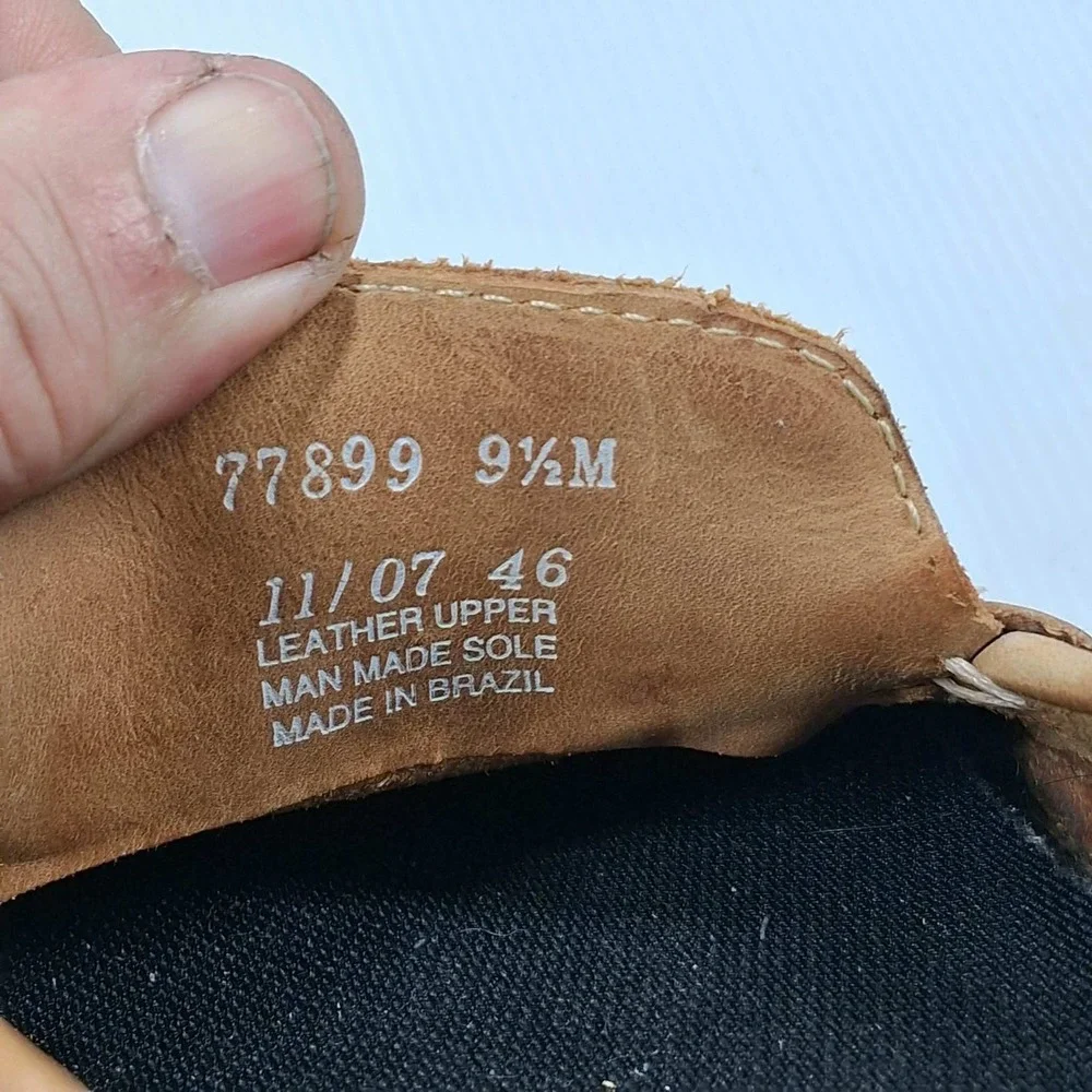 Red Wing Shoes Mens 9.5M Tan Leather Driving‎ Loafers Moc Toe Slip On Brazil